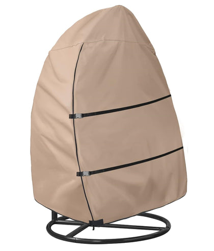 ULTCOVER patio hanging egg chair cover front view protects against rain and sun.