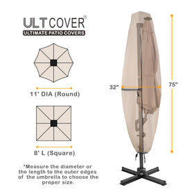ULTCOVER patio parasol clear top window allows sunlight to reach solar panels while covered.
