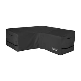 ULTCOVER patio V-shaped sofa cover 85-inch wide protects an outdoor 5-seater.