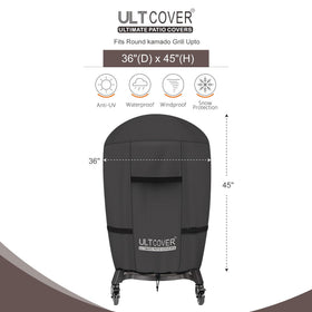 ULTCOVER round smoker cover provides waterproof protection for all-weather use