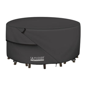 ULTCOVER round table cover 60inch shields outdoor furniture from rain and sun.