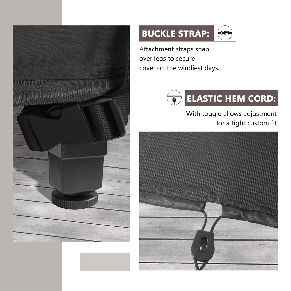 ULTCOVER dual-side air vents prevent wind uplift and keep furniture dry