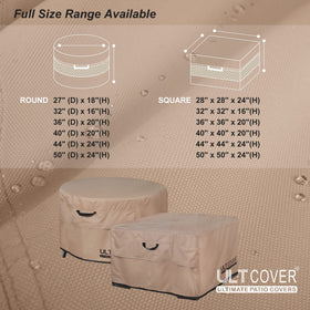 ULTCOVER two-side vent design allows airflow and prevents cover from blowing away.