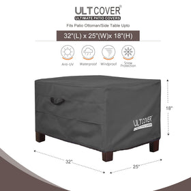 ULTCOVER vented design ottoman cover promotes air flow to prevent moisture buildup.