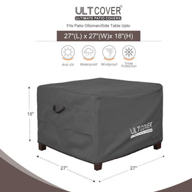 ULTCOVER vented side design promotes airflow to prevent moisture buildup on outdoor ottomans.