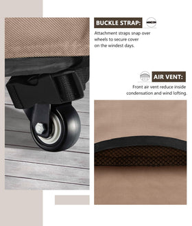 ULTCOVER vented side panels design helps airflow and keeps grill area dry
