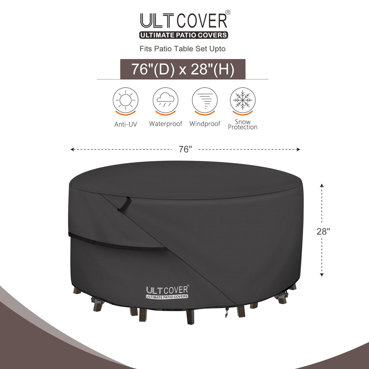 ULTCOVER waterproof 600D fabric close-up shows durable weather protection