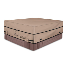 ULTCOVER square hot tub cover front view protects 76x76 spa from elements