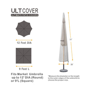 ULTCOVER waterproof 600D umbrella cover guards against rain and snow
