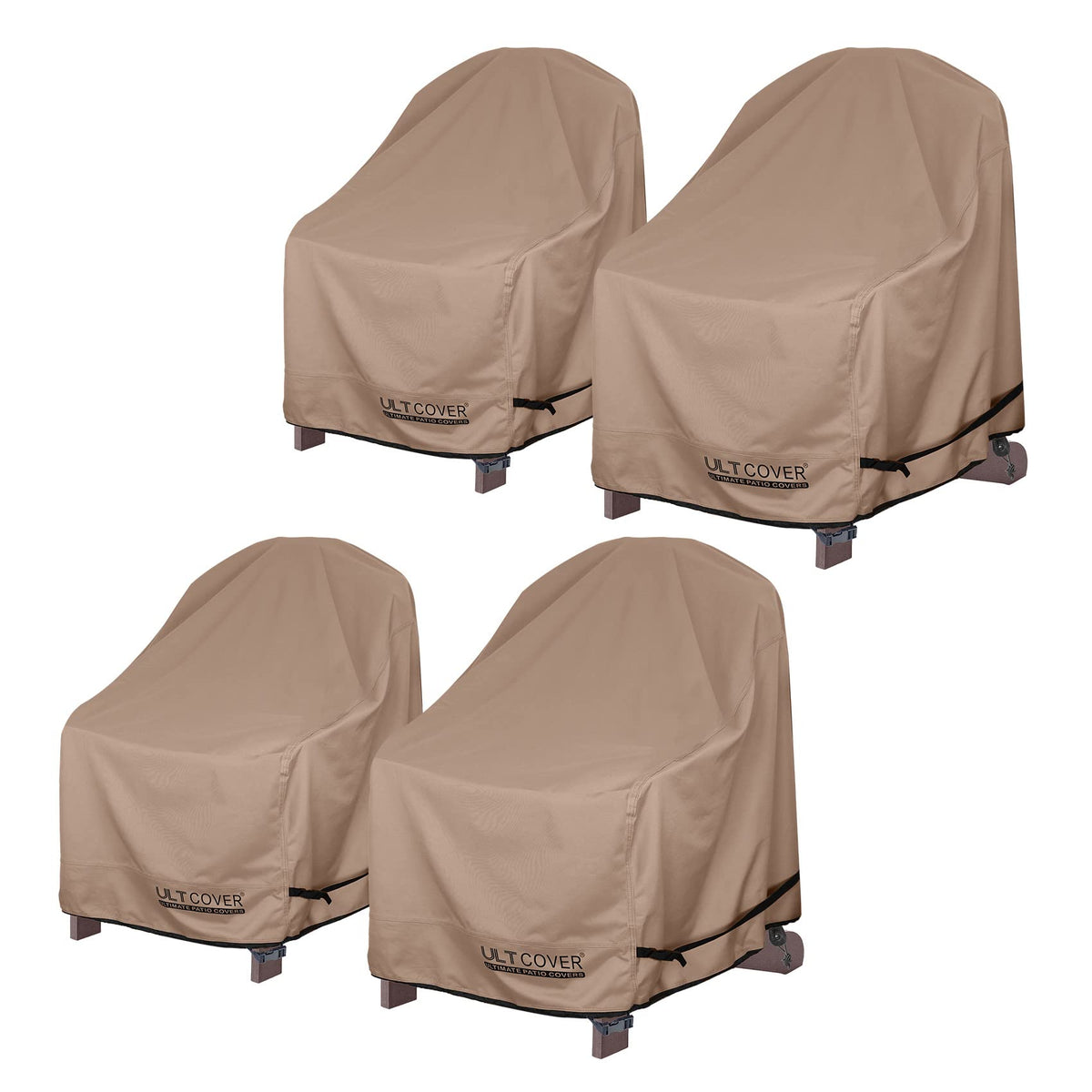 ULTCOVER waterproof patio Adirondack cover protects chairs from rain and debris.