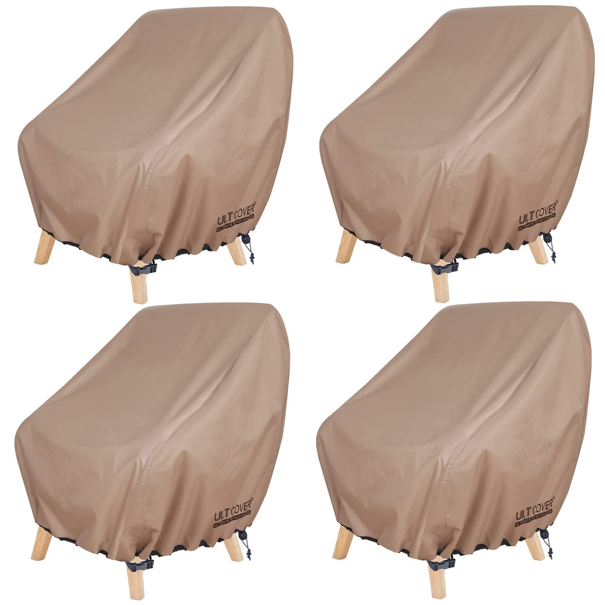 ULTCOVER waterproof patio chair cover protects deep-seat chairs from rain and dust.