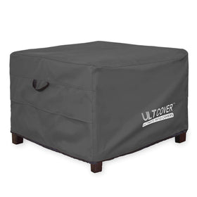 ULTCOVER waterproof patio ottoman cover protects square furniture from rain, dust, and debris.