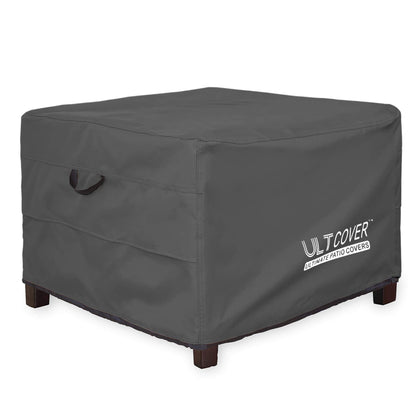 ULTCOVER waterproof patio ottoman cover protects square furniture from rain, dust, and debris.