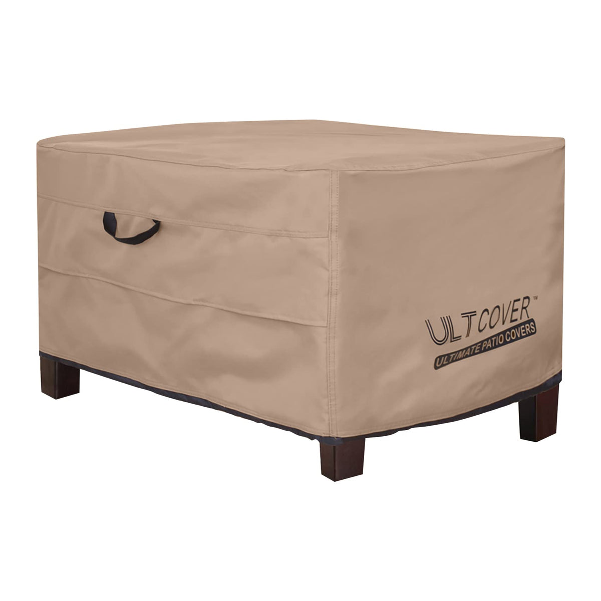 ULTCOVER waterproof rectangular ottoman cover shields a 26L x 20W x 18H inch outdoor ottoman