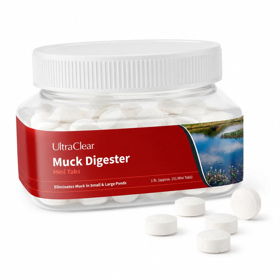 UltraClear pond muck reducer tablets 3-pack ready for use in large ponds.