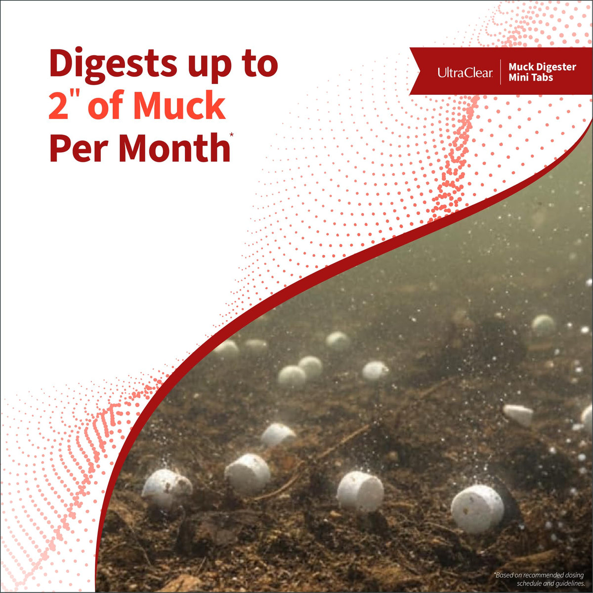 UltraClear pond muck treatment helping odor reduction in water.