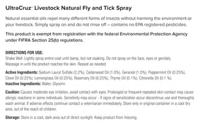 UltraCruz Livestock Natural Fly and Tick Spray bottle nozzle in use for quick, on-demand application.