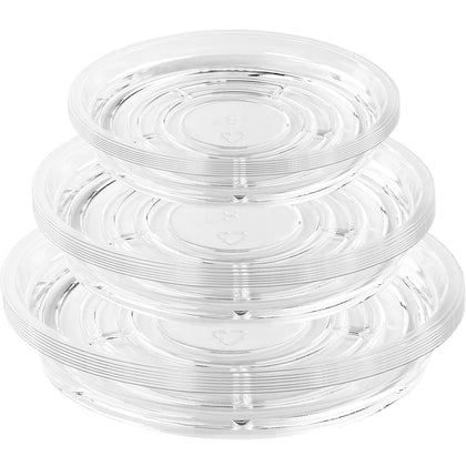 UltraOutlet 6-inch clear plant saucer shows crystal clarity for easy water containment.