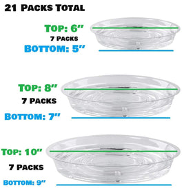 UltraOutlet 8-inch clear plant saucer highlights water level visibility for indoor pots.