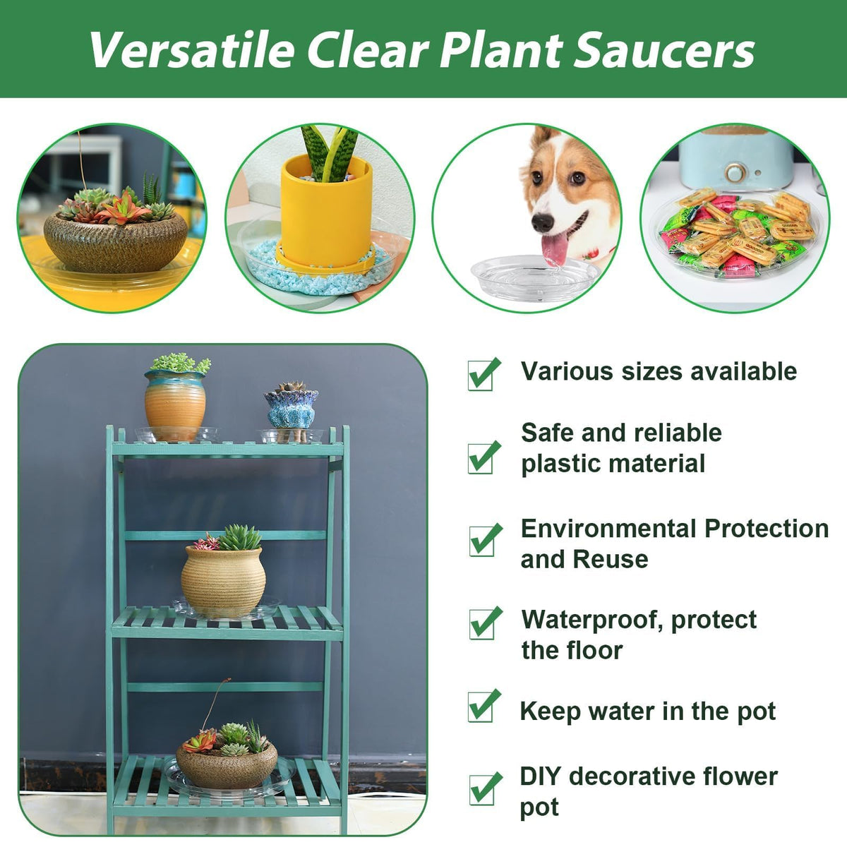 UltraOutlet BPA-free plastic saucer provides safe, recyclable plant drainage solution.
