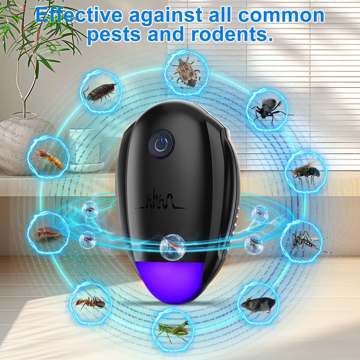 Ultrasonic Repellent installed in outlet for silent, continuous home protection.