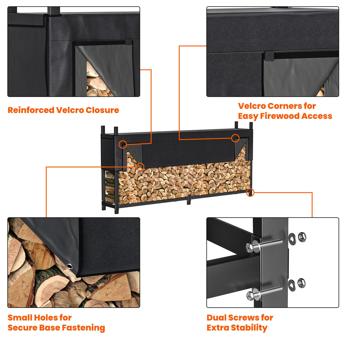 Ultrawall rack dimensions 96H x 48L x 14W for porch storage.