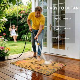 ULTSOFE vibrant spring floral pattern welcomes guests with color.