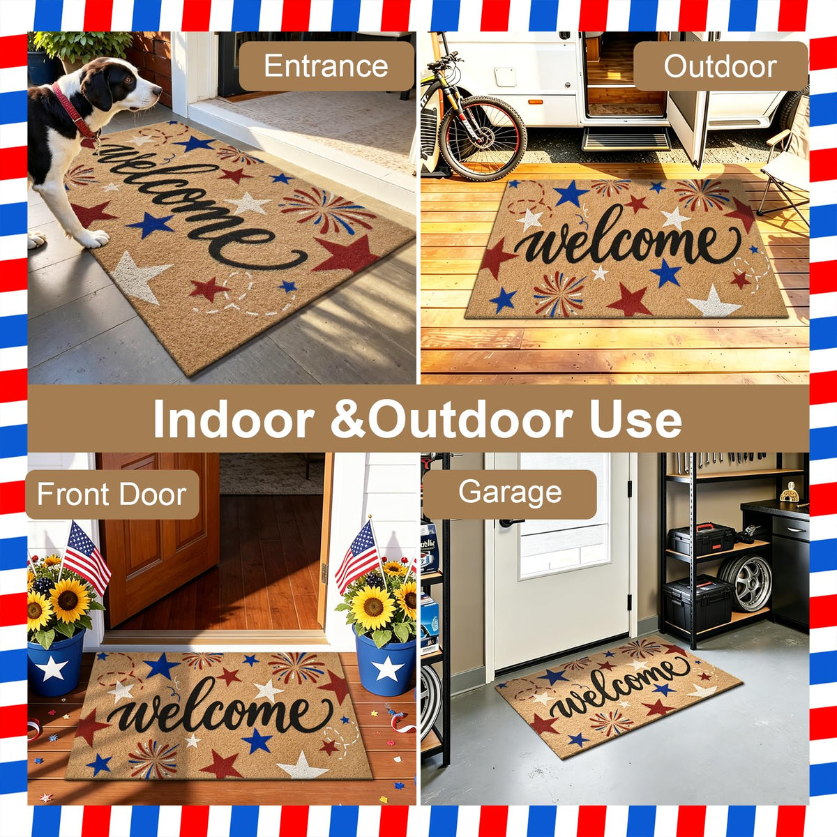 ULTSOFE high-traffic friendly welcome mat supports frequent foot traffic.