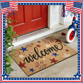 ULTSOFE patriotic decor mat for porch, patio, or garage entrances.
