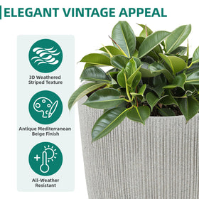 Ultym 15-inch diameter planter offers space for deep-rooted or tropical plants