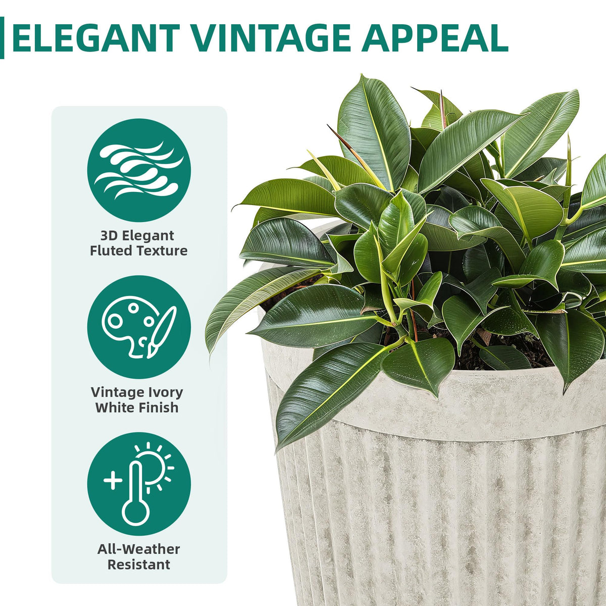 Ultym resin pot supports herbs with pre-drilled drainage for healthy growth.