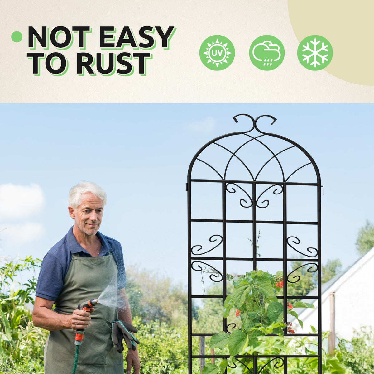 Ultym vertical garden trellises maximize space by growing upward.