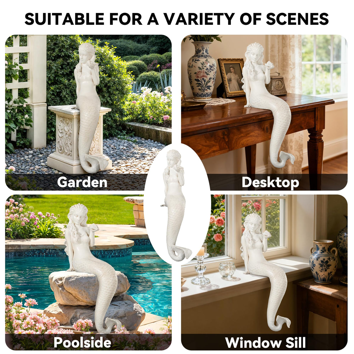 Ultym antique white mermaid decor adds a timeless touch to spaces.