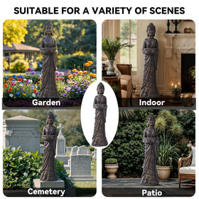 Ultym 42-inch Buddha statue stands tall for entryways or balconies.
