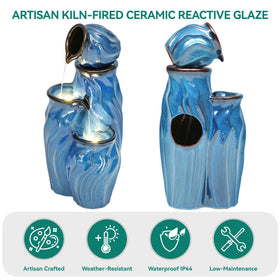 Ultym ceramic fountain with 3.2-gallon reservoir supporting steady flow.