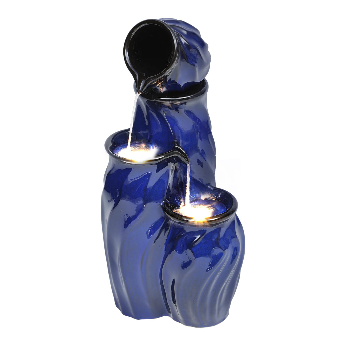 Ultym ceramic fountain reservoir capacity and water level feature