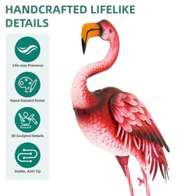 Ultym flamingo statue showcases intricate textures that attract attention.