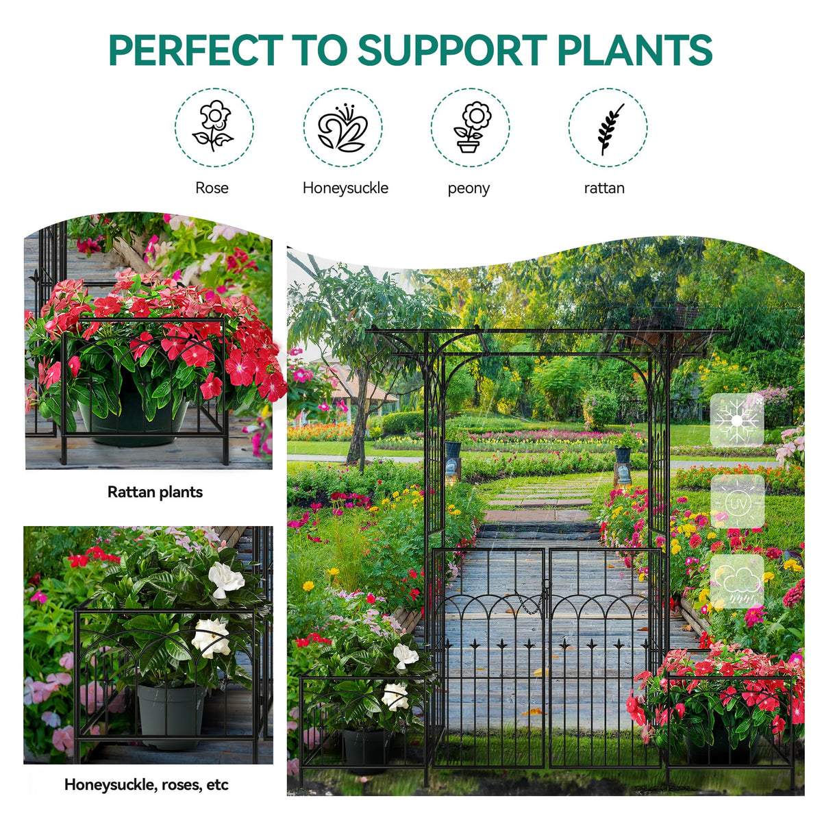 Ultym garden arbor frame closeup sturdy and weather-resistant finish.