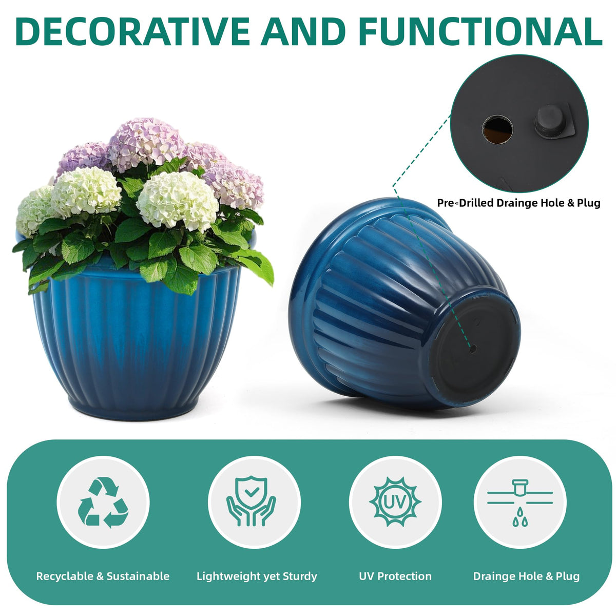 Ultym gift-ready gradient blue planters for gardeners and décor lovers