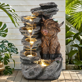 Ultym Highland Cow fountain packaging is gift-ready and decorative