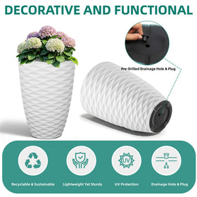 Ultym Nordic Wavy Tall Planter outdoor balcony display.