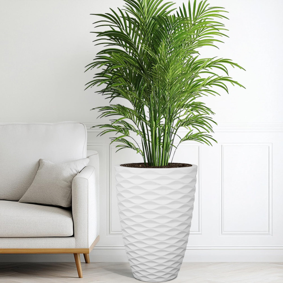 Ultym Nordic Wavy Tall Planter patio decor with large capacity.