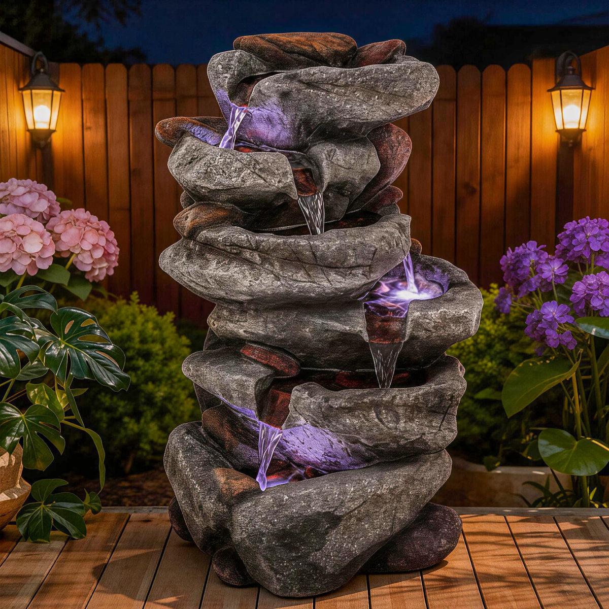 Ultym outdoor fountain 20-inch centerpiece with cascading tiers for garden serenity.