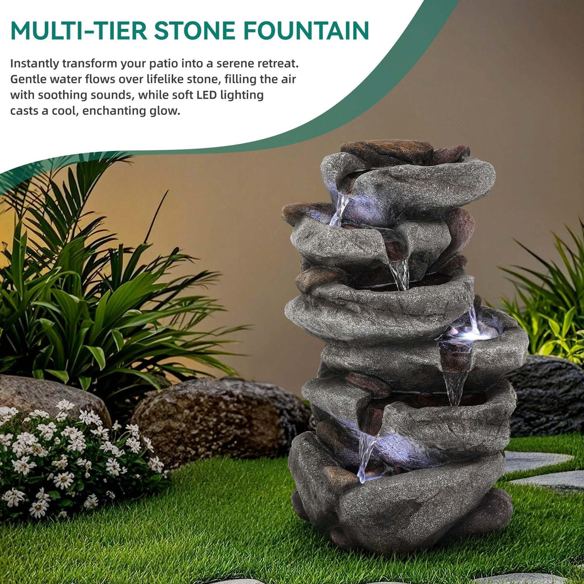 Ultym weather-resistant polyresin build withstands rain and sun.