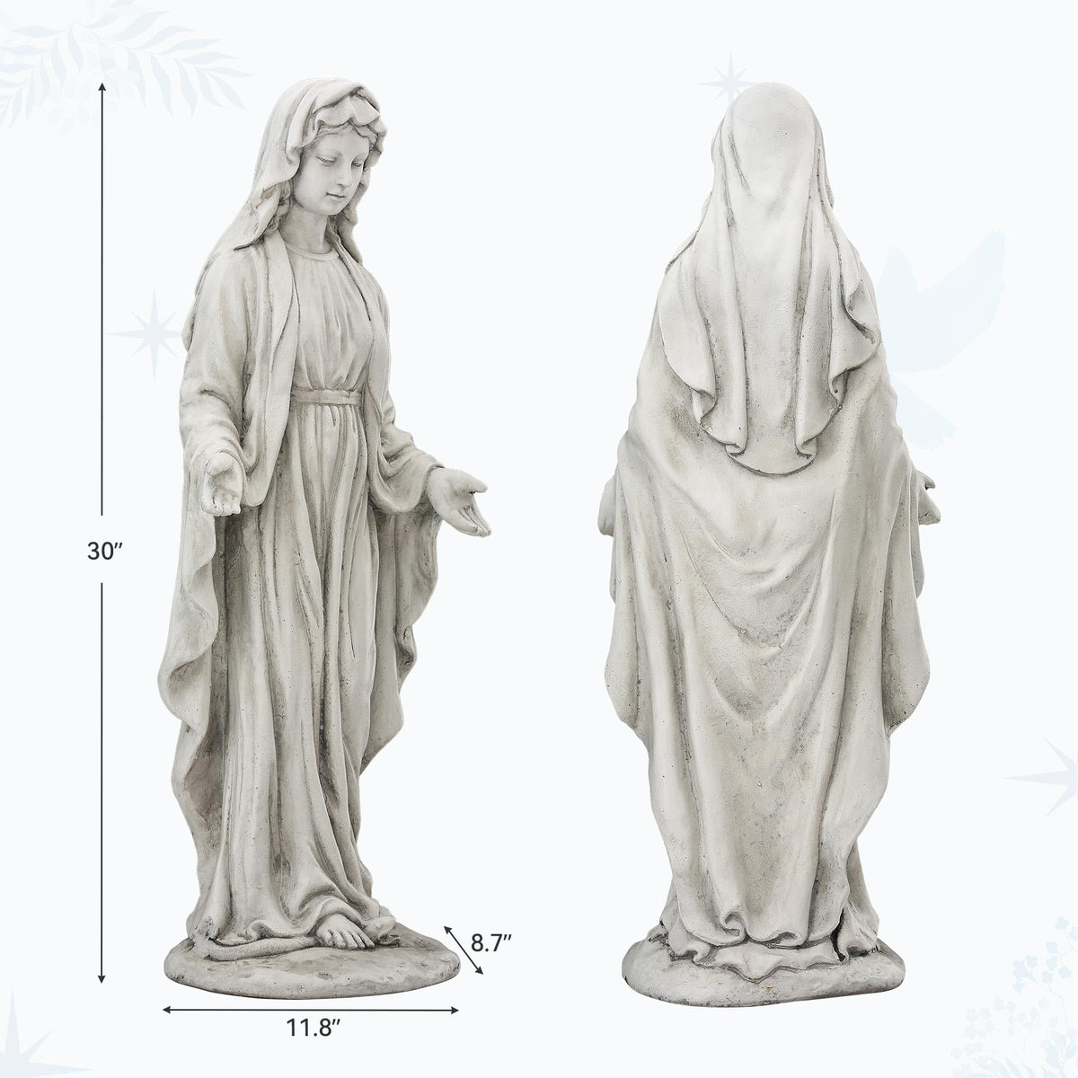 Ultym Virgin Mary statue gift-ready packaging suitable for meaningful religious gifting.