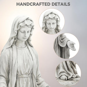 Ultym Virgin Mary statue suits garden, patio, entryway, or living room as a versatile decor piece.