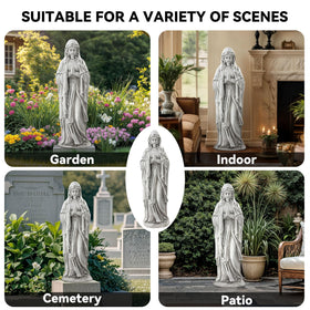 Ultym 30-inch Virgin Mary statue suitable for patios and foyers.