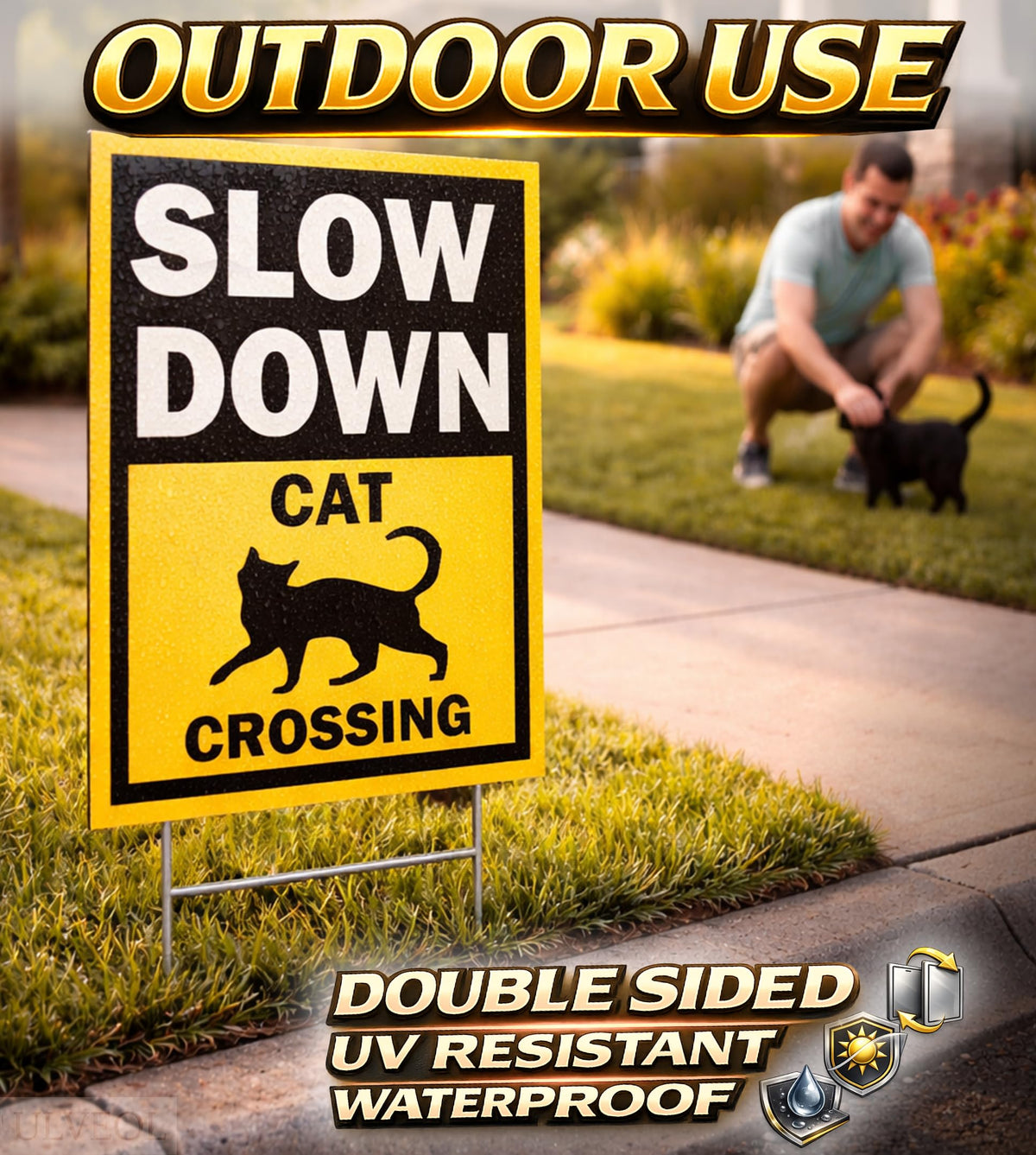 ULVEOL slow down pets at play sign for streets and driveways