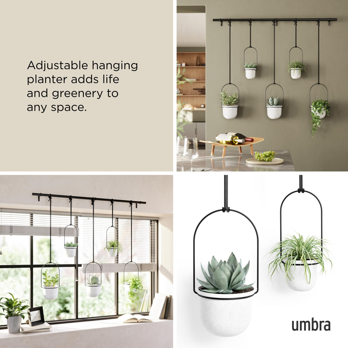 Umbra Triflora features recycled plastic with a powder-coated steel frame for durability.