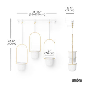 Umbra Triflora wall or ceiling mount offers versatile indoor garden placement.